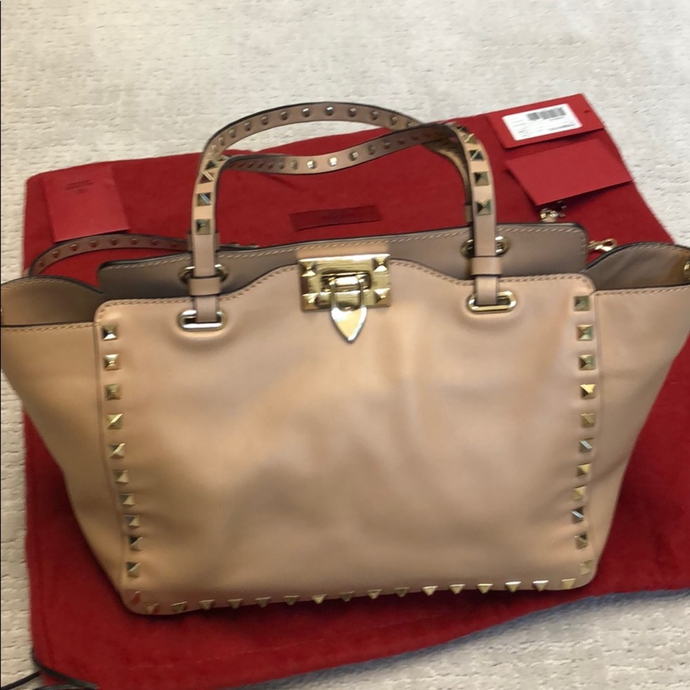 Valentino Small Rockstud Trapeze Bag